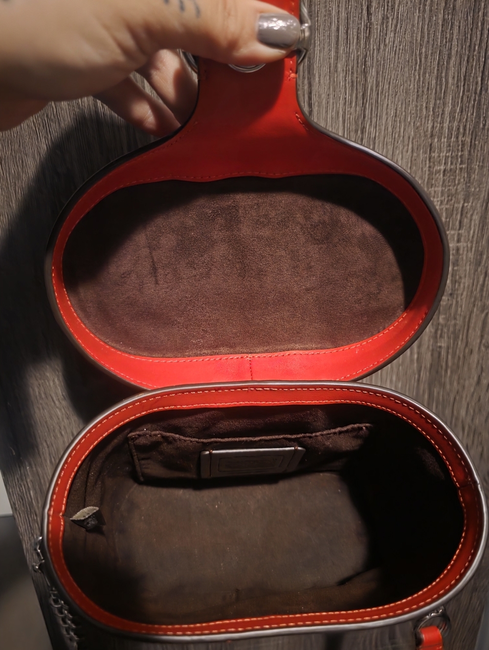 Coach Georgie Gem Crossbody bag in red pebble leather. - Picture 9 of 13